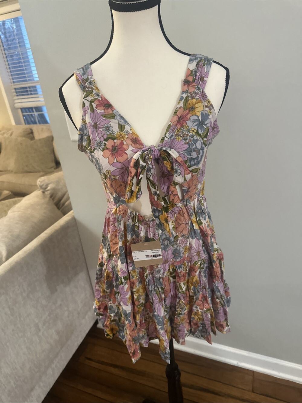 Angie Girls Youth XL Tie Tier Floral Dress, Spring